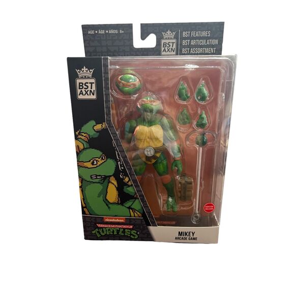 BST AXN TMNT Teenage Mutant Ninja Turtles Mikey Michelangelo Arcade Game Figure - Picture 1 of 5